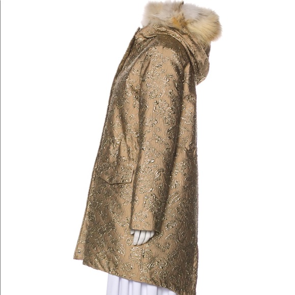 Ermanno Scervino Brocade Gold Parka - Picture 1 of 5